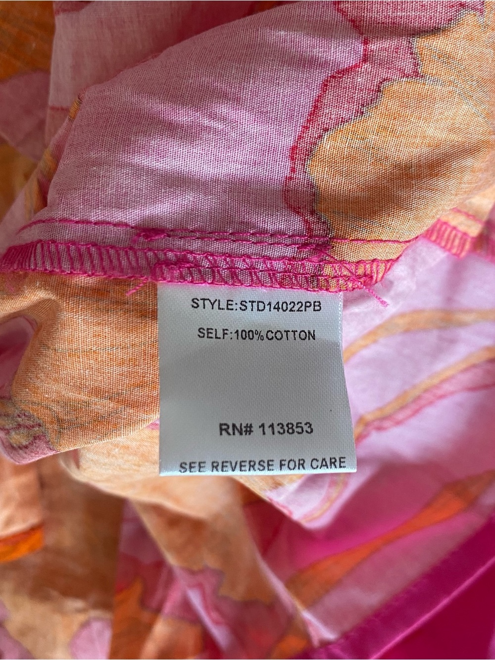 Sugarlips Hot Pink & Orange Floral Smocked Dress Medium - Picture 5 of 9